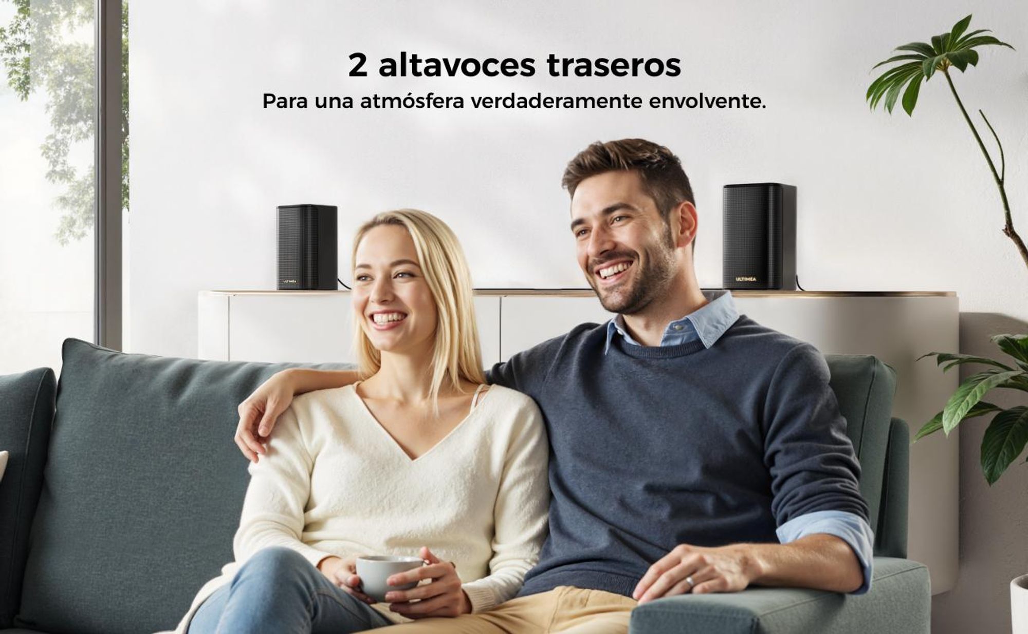 Barra de sonido ULTIMEA Skywave F40 Boom con Dolby Atmos, audio envolvente 360° SurroundX con canales superiores, 460W