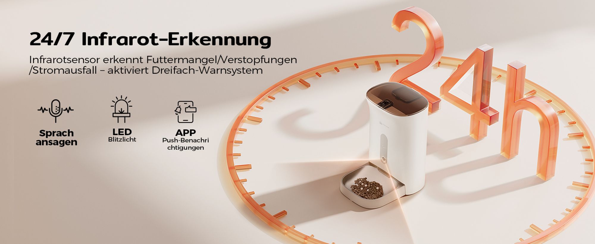 Amicura F1 Pro Futterautomat 3-Fach Frischeschutz, Anti-Blockade-System, 2.4G/5G Dual-WiFi, 4.5L Automatischer Futterspender