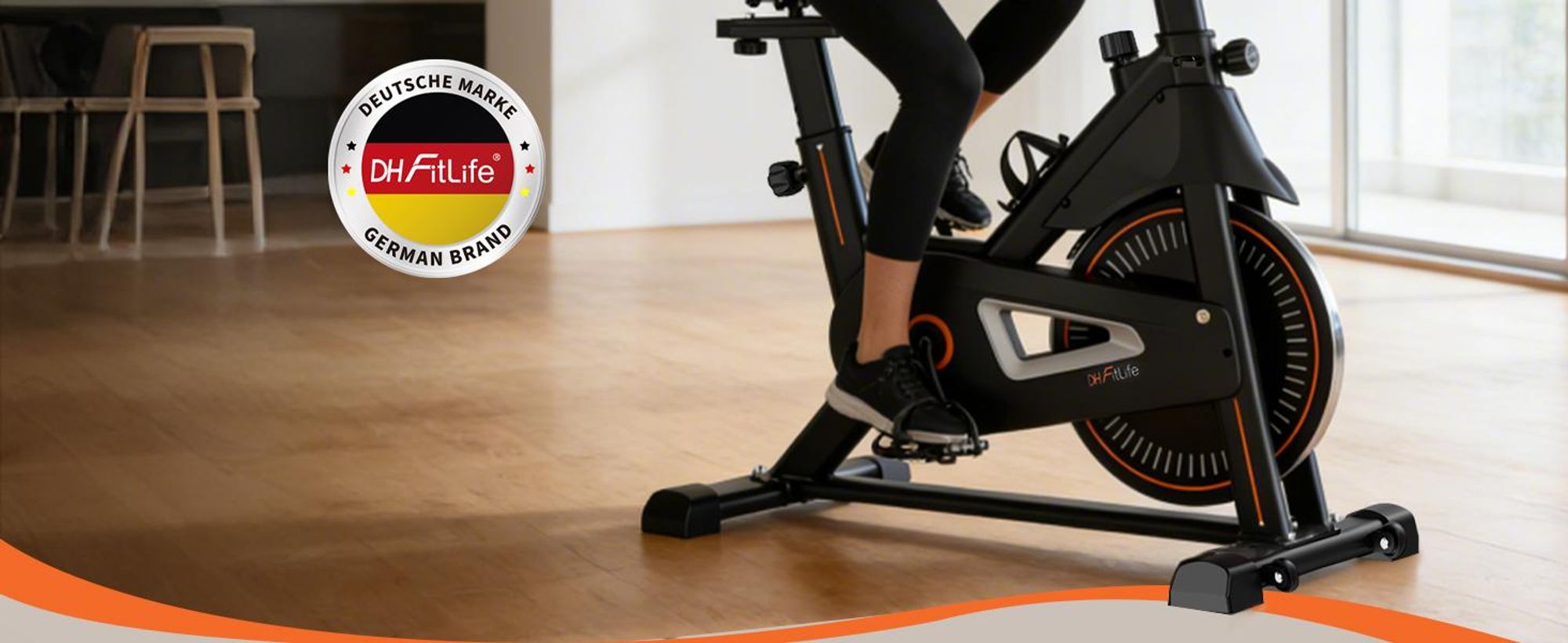 DH FitLife 2026 Heimtrainer Fahrrad, magnetisches Ergometer mit Pulssensor & APP, leises Indoor Bike, neuer Lenker & Monitor
