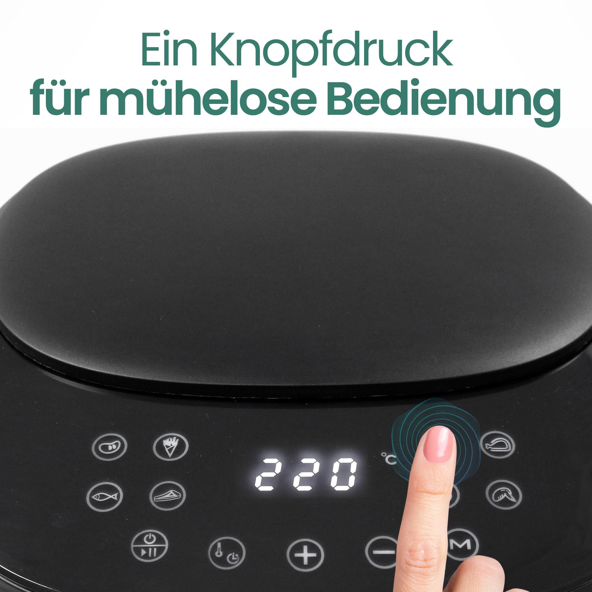 Emerio Airfryer XL 4,5 L – 1300 W – Digital – 8 Programme – Schwarz – AF-129369