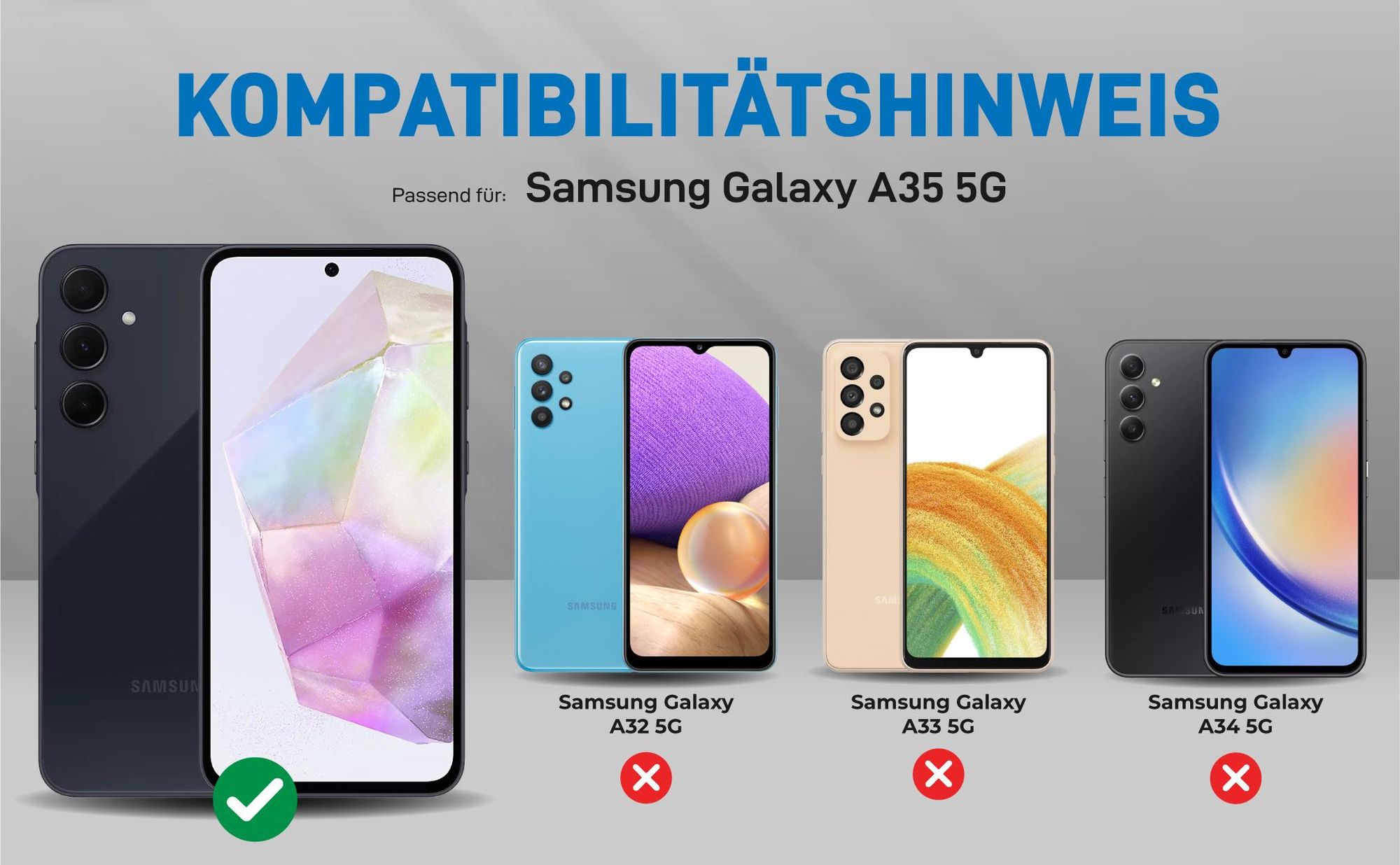 Kompatibilitätshinweise Hülle für Samsung Galaxy A35 5G