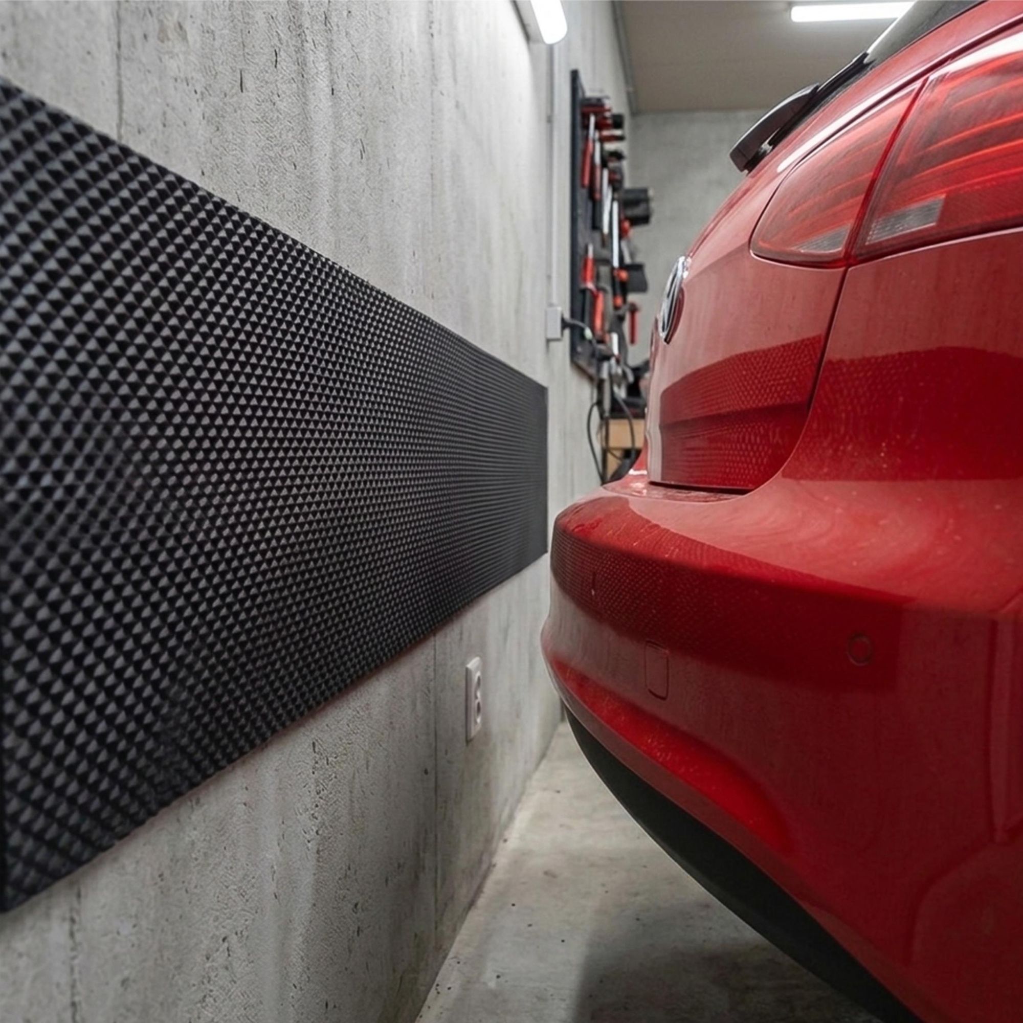 Schutzstoßdämpfer für die Wand Garagenmatte für den Parkplatz, 200x20x0.4 cm