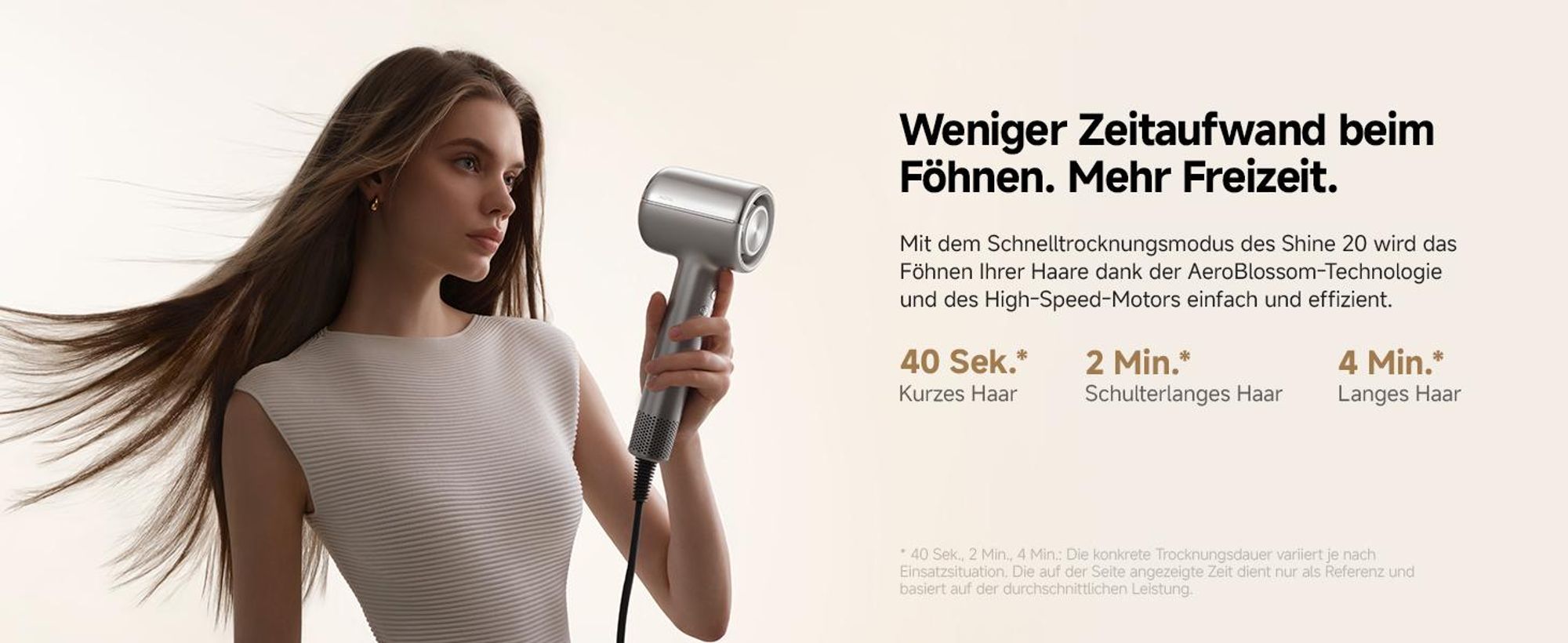 MOVA SHINE 20 Haartrockner Silber – KI-gesteuerte Thermostat-Technologie, gleichmäßige Wärme, schnelle Trocknung & Multi-Styling
