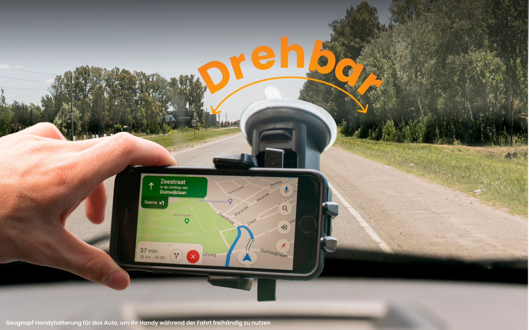 Saugnapf Handyhalterung für das Auto, um Ihr Handy während der Fahrt freihändig zu nutzen