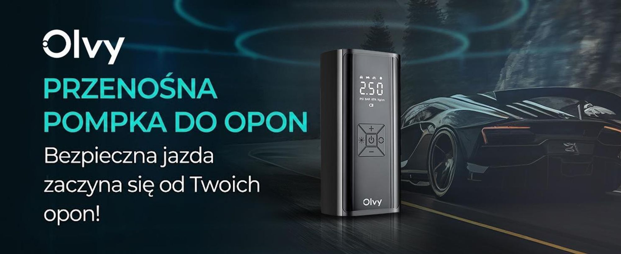 Kompresor powietrza Olvy 7000 mAh, mini pompka do opon, elektryczna pompka rowerowa, elektryczna pompka powietrza, mini kompresor do piłek rowerowych samochodowych