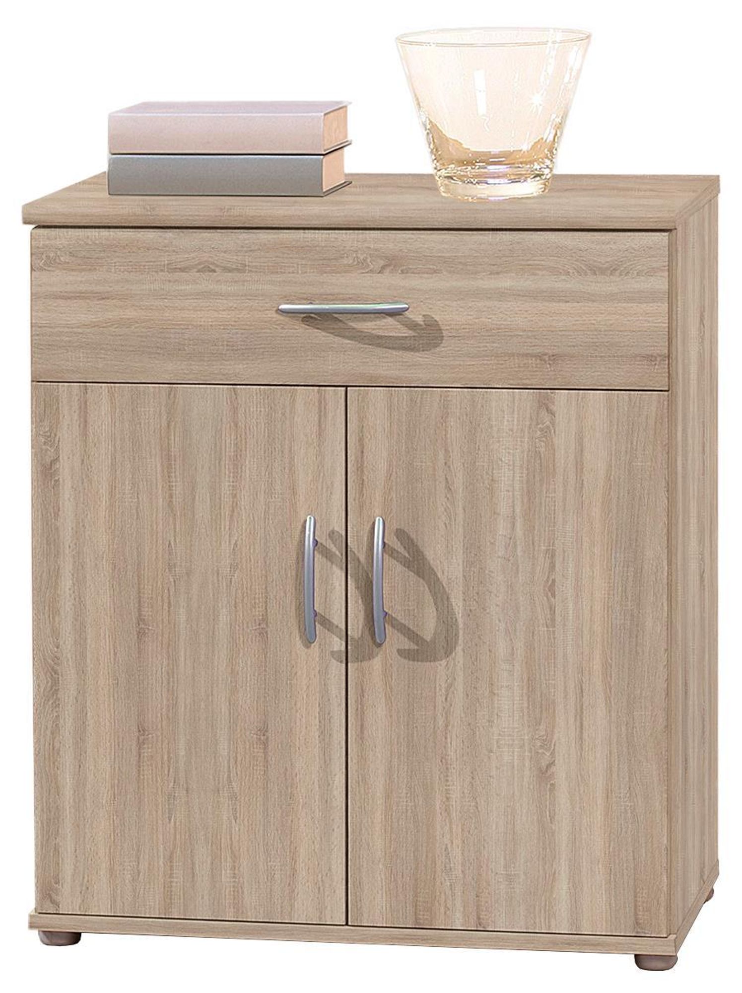 Kommode "Lissy V" Sonoma-Eiche – Kommode mit 2 Türen, Schubkasten und Einlegeboden