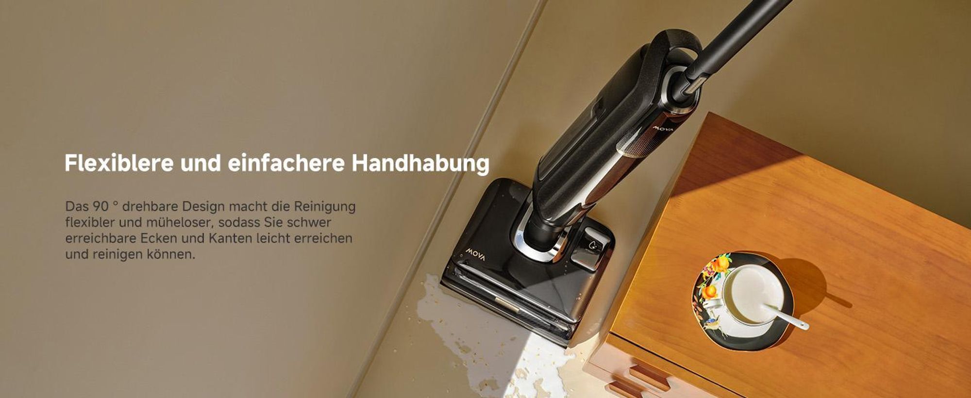 MOVA M50 Ultra Nass- & Trockensauger 22.000 Pa, Triple-Edge, Klappgriff + Reinigungsflüssigkeit Gratis