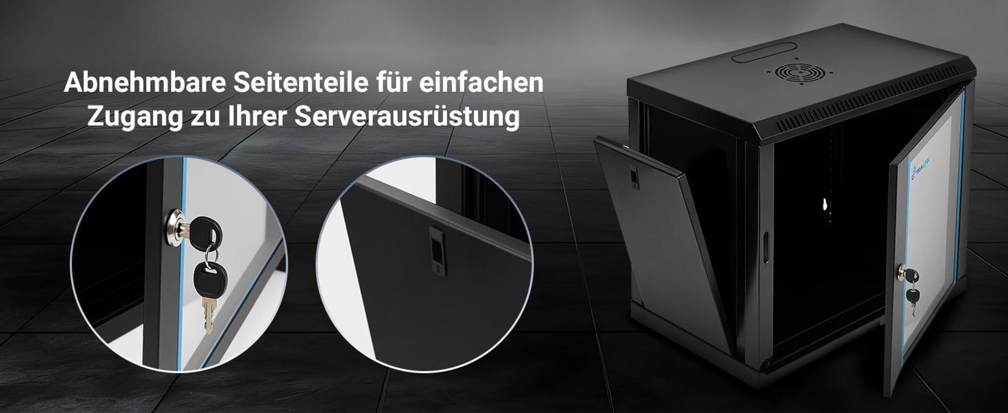 Extralink 19" Netzwerkschrank Serverschrank 12U 530x400mm Wandmontage + Fachboden