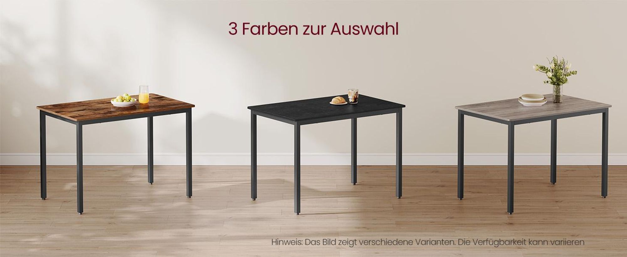 VASAGLE Esstisch Küchentisch Esszimmertisch für 4 Personen Greige
