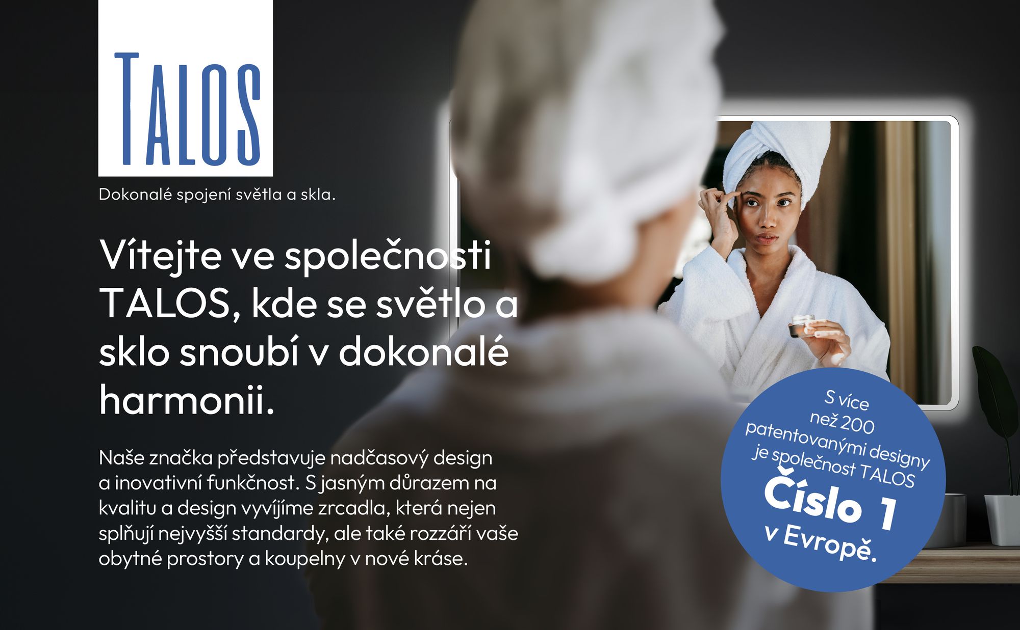 Koupelnové zrcadlo s osvětlením TALOS Moon LED koupelnové zrcadlo 180x70 cm - odolné proti vlhkosti díky hliníkovému rámu - barva světla neutrální bílá