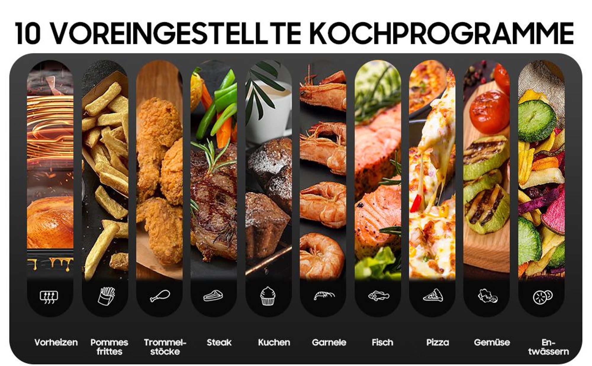 Heißluftfritteuse 12 L Dual Zone 2600 W, XXL Airfryer ohne Öl mit 2 unabhängigen Garzonen, Digital LED-Touchscreen, fettarm, ideal für Familien