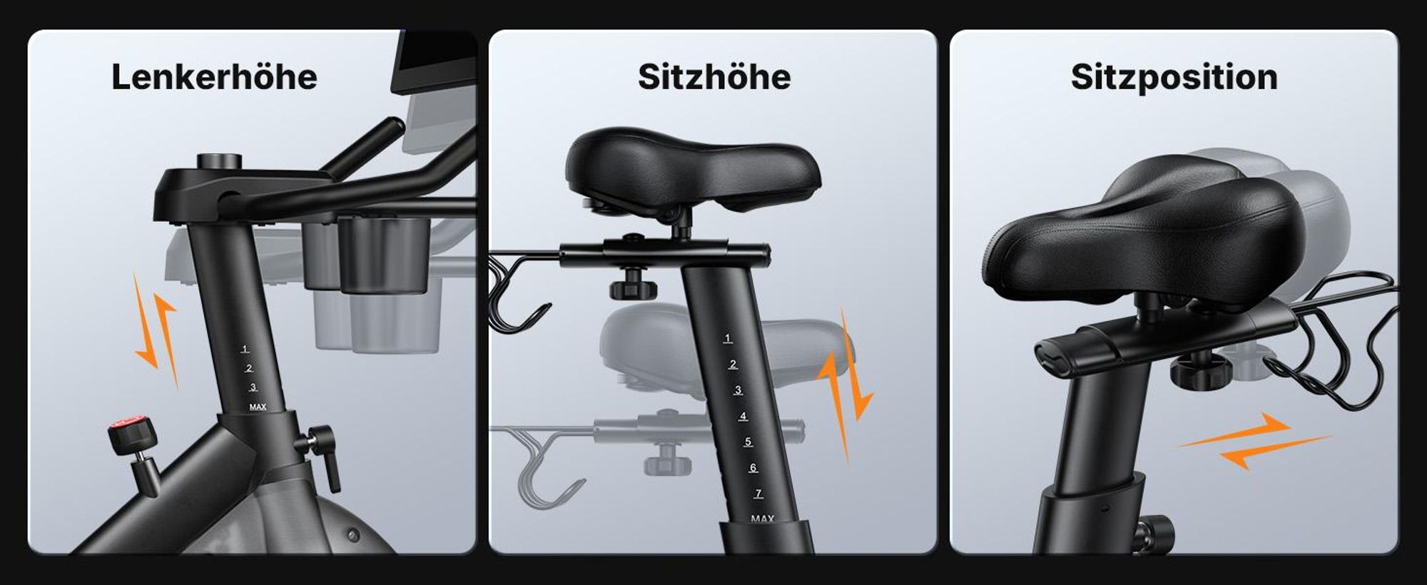 MERACH Heimtrainer mit 21,5-Zoll-HD-Bildschirm, 16 automatischer Magnetwiderstand, dreh- und neigbarem Display, App-Kompatibilität, bis 150 kg