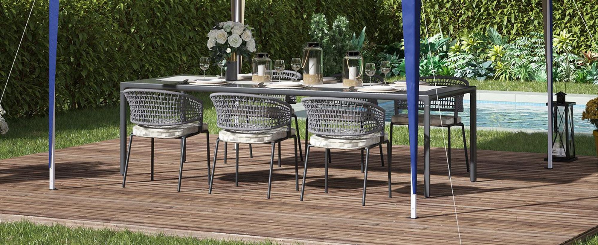 Outsunny Pavillon ca. 3x3m, wasserabweisend Stabil Winterfest Pop-up Faltpavillon, UV Schutz, Faltbar Partyzelt Gartenzelt mit Tasche, Gartenpavillon für Camping Garten, Blau