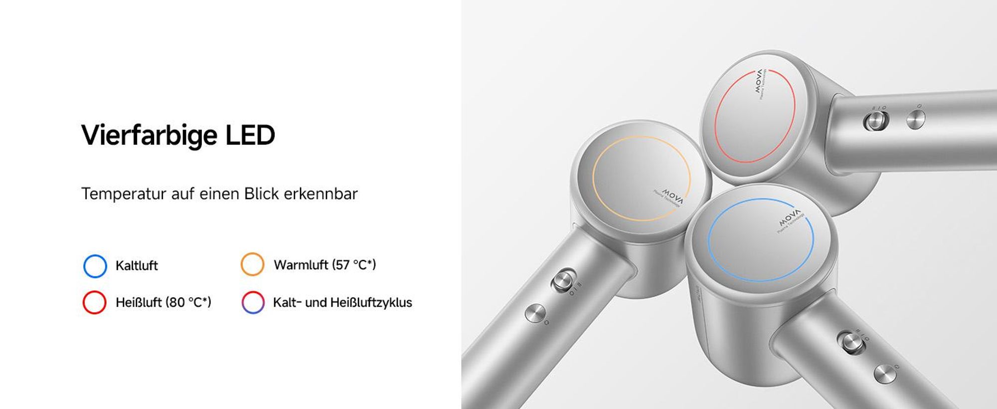 MOVA SHINE 10 Ionen Föhn, Profi Haartrockner, schnelltrocknend & leise, 110.000 U/min Brushless-Motor, Warm-/Kaltlufttaste, Plasma-Pflege, kompakt Rei