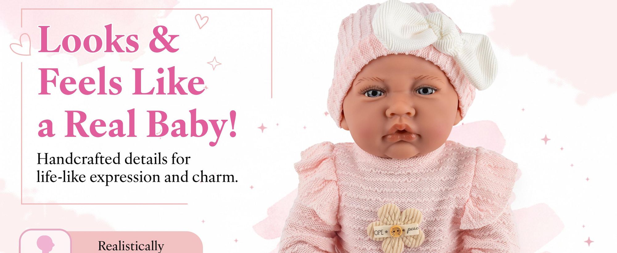 Babypuppe Lili 41 cm – sprechend & interaktiv – Softkörper, realistisches Design, mit Schnuller & Geschenkbox (KP4204)