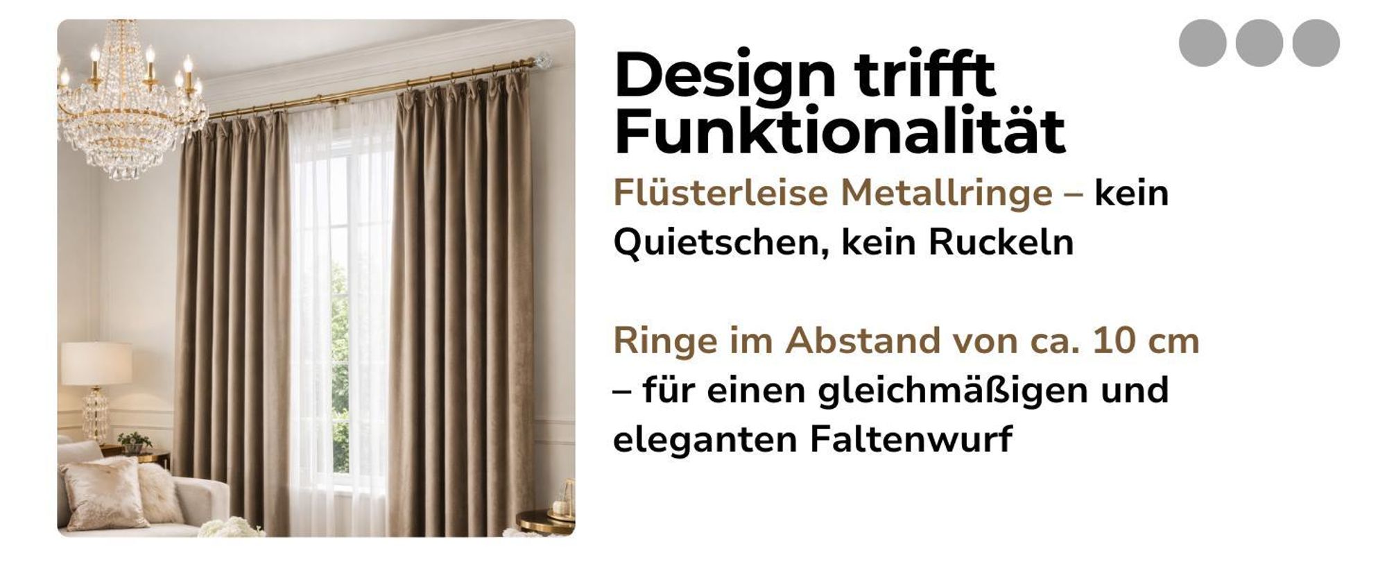 120 cm Einzelne Gardinenstange Ø 25 mm Antikgold mit Glaskugel Endstücken Einläufig Metall Vorhangstange Set