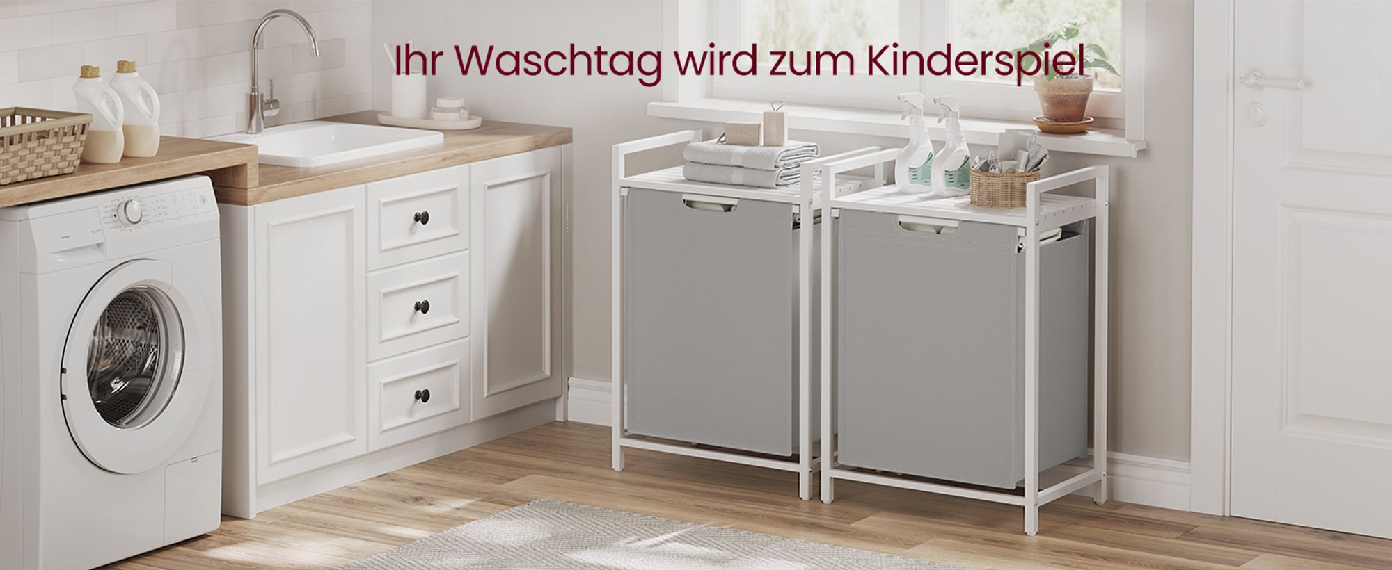VASAGLE Wäschekorb, mit Ablage, Wäschesack abnehmbar, Metallrahmen, 65 L