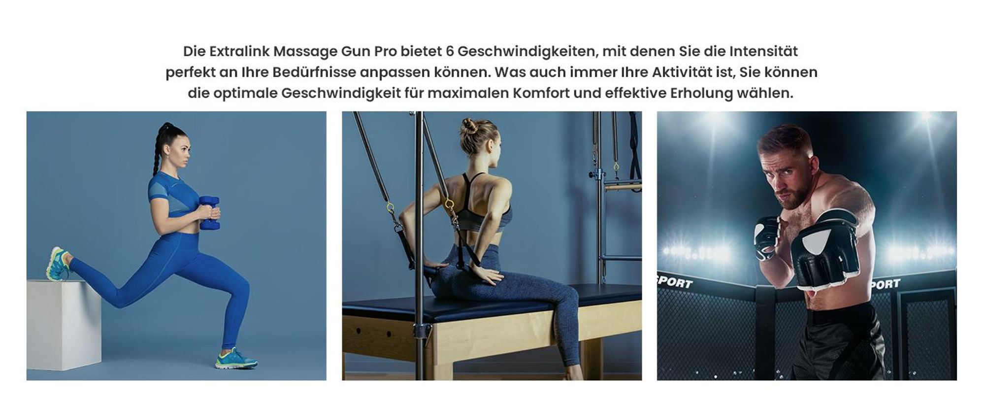 Extralink Massage Gun Lite Massagepistole 40W, 6 Aufsätze, 6 Stufen, USB-C, bis 3200 U/min