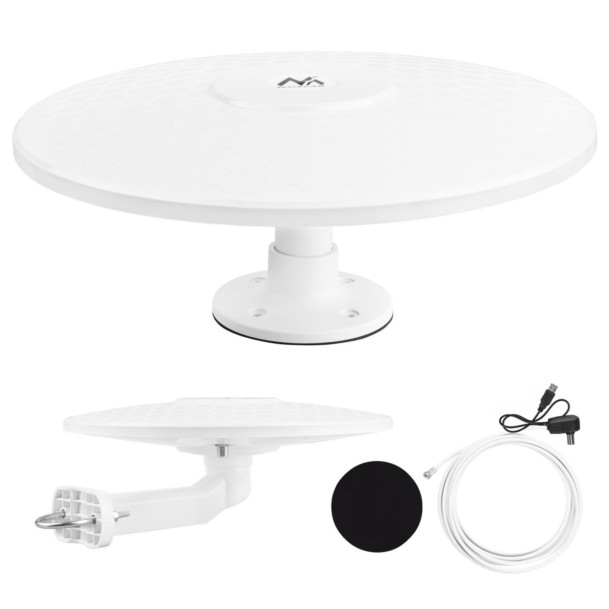 Maclean DVB-T/T2 HEVC Rundstrahlantenne aktiv Camper zentrale Kabelbefestigung MCTV-104