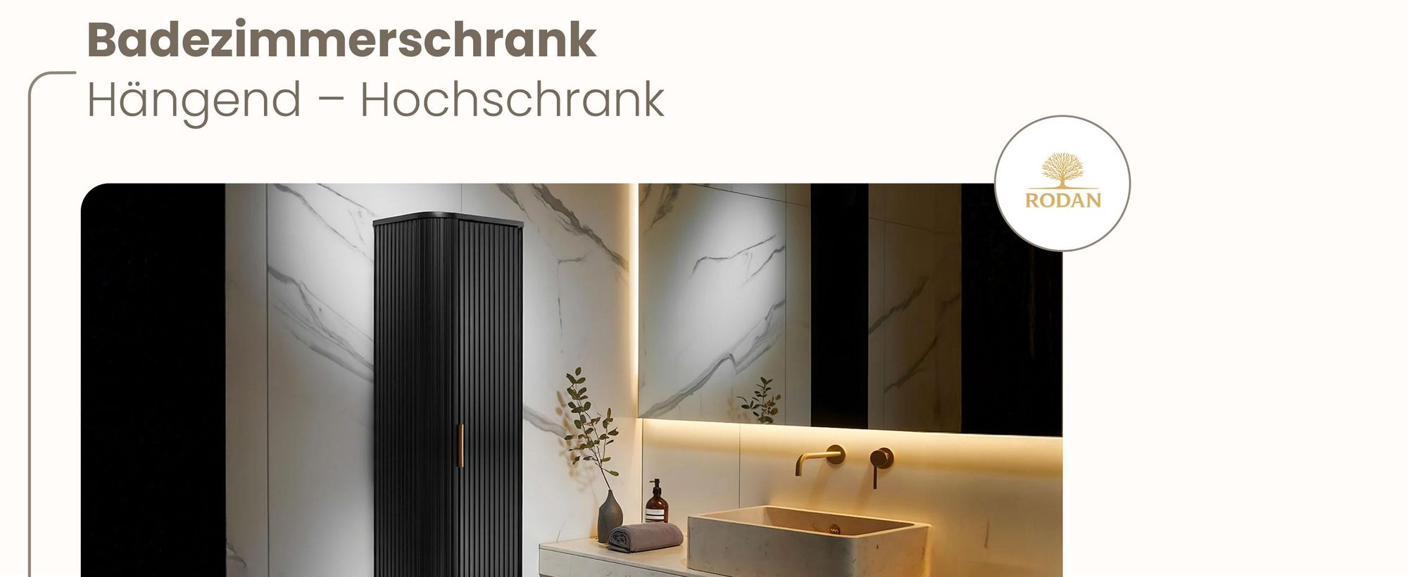 Hochschrank 139 cm - Schwarz - Badmöbel, Badezimmermöbel, Badezimmer