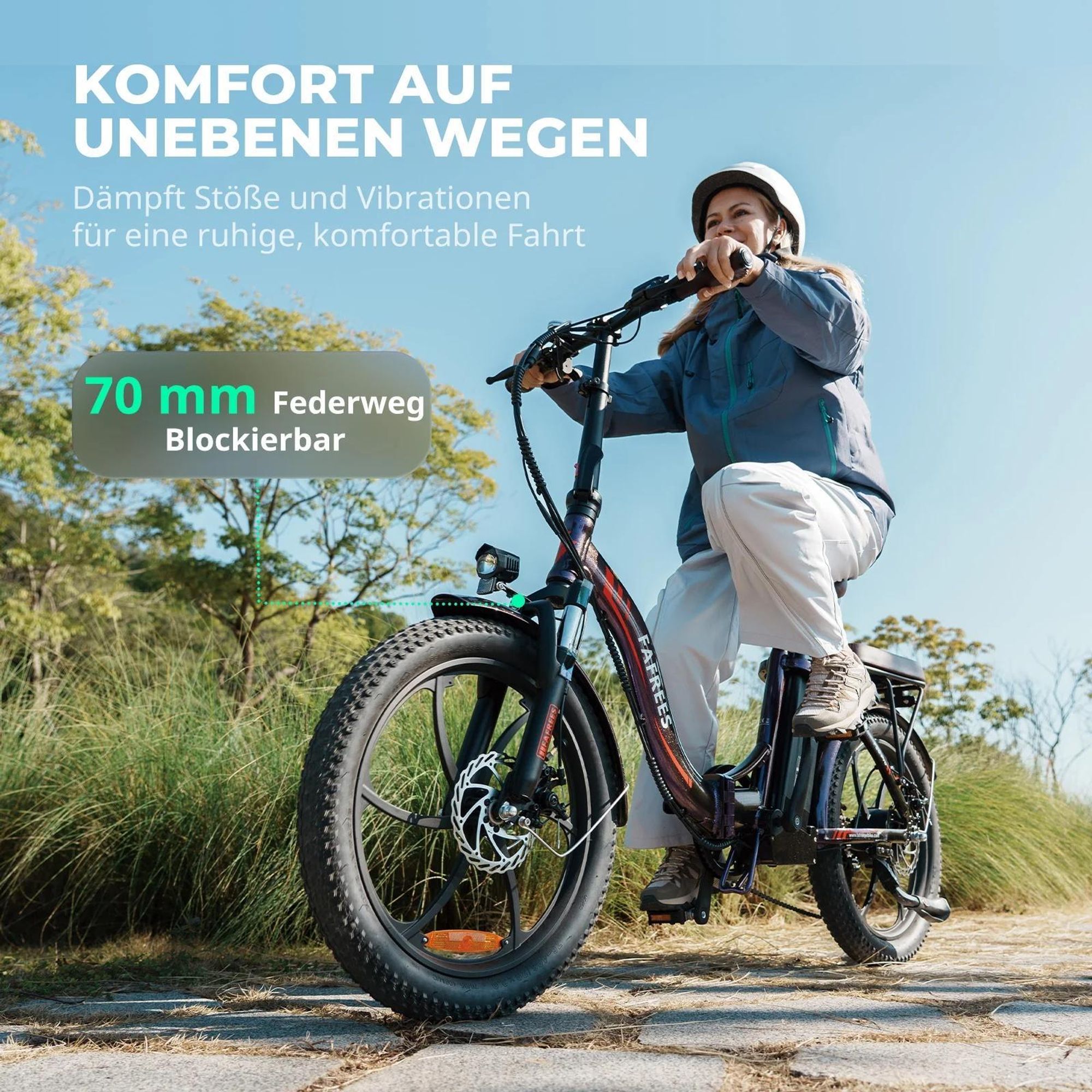 E-Bike FAFREES F20 Pro - Motor 250W Batterie 36V20Ah 20 Zoll Reifen Mechanische Scheibenbremsen - Aurorablau