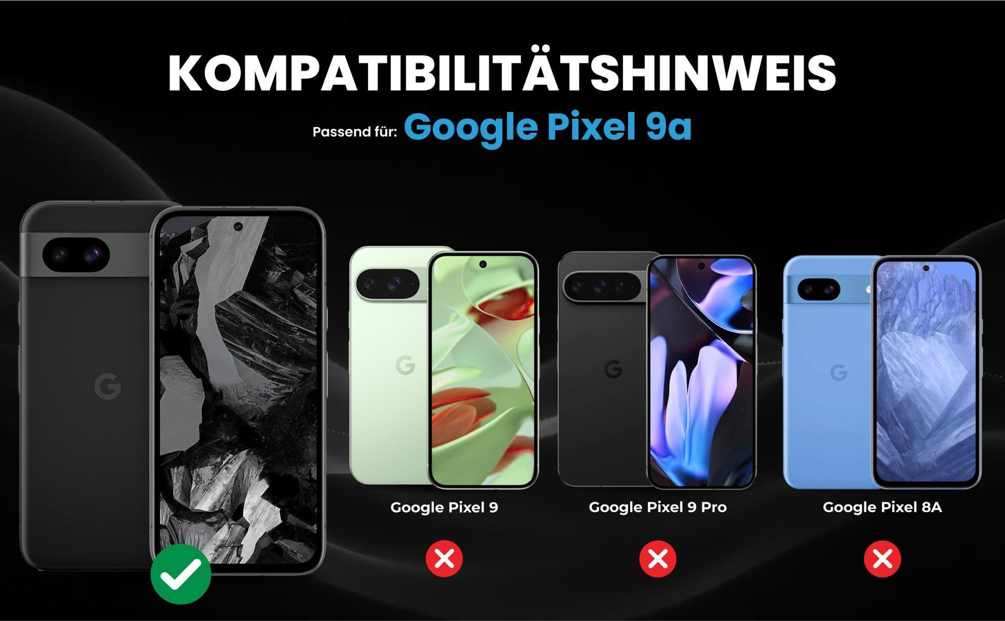 Kompatibilitätshinweise Hülle für Google Pixel 9a