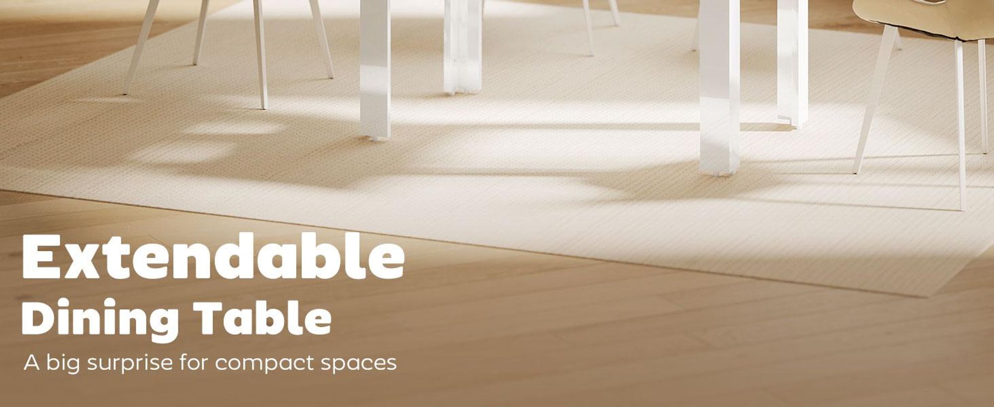 Rozkładany stół jadalny HOMCOM 120–160 x 80 cm, stół kuchenny dla 4–6 osób, biały