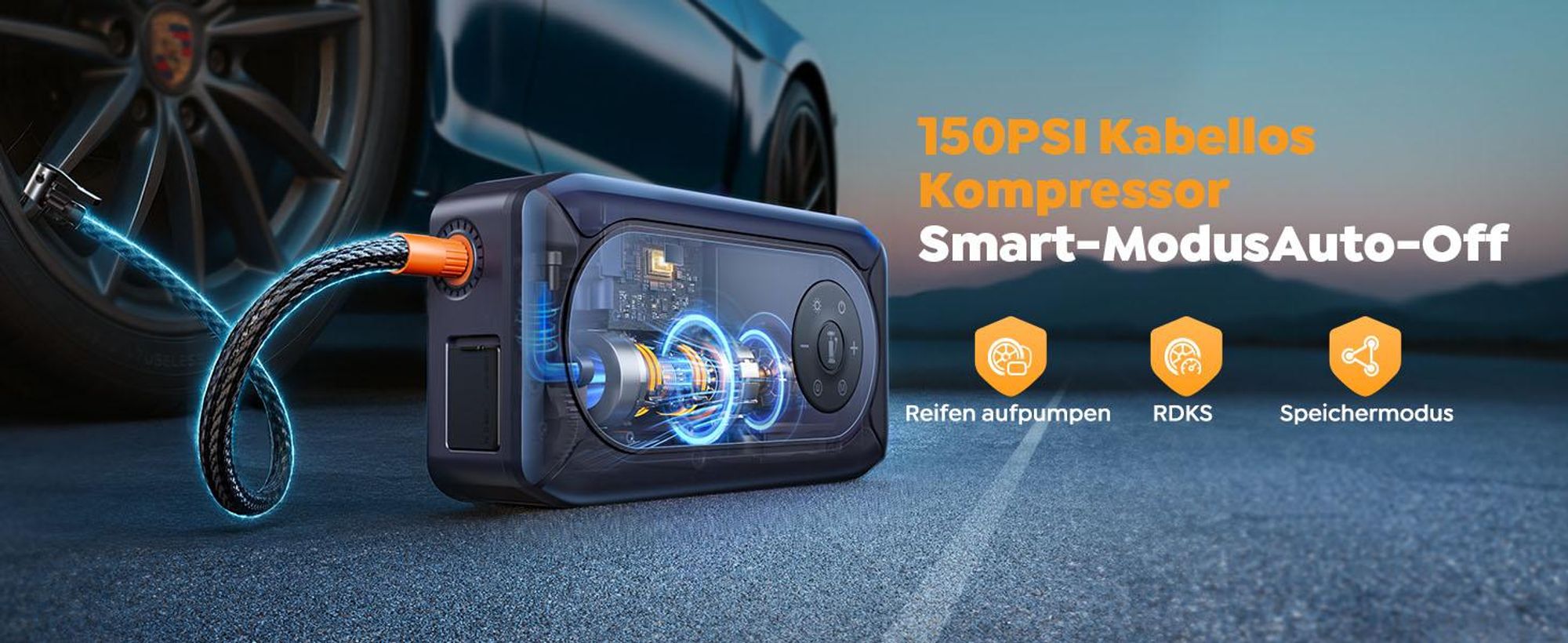 Buture Starthilfe Powerbank, 5000A Spitzenstrom, 16800mAh Auto Starthilfe mit LCD-Display(Für alle Benzinmotor oder 10,0L Dieselmotoren)BC02