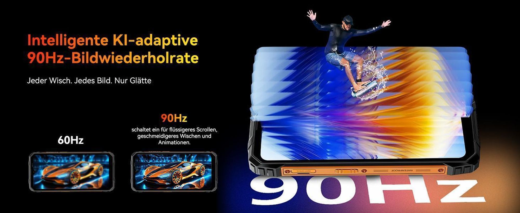 2025 Blackview FORT1 Outdoor Handy 18GB+256GB, 10000mAh,6.56",90Hz, Android 15,NFC/FOTA/390g/DREI Kartenfächer/Fingerabdruck//IP69K Wasserdicht