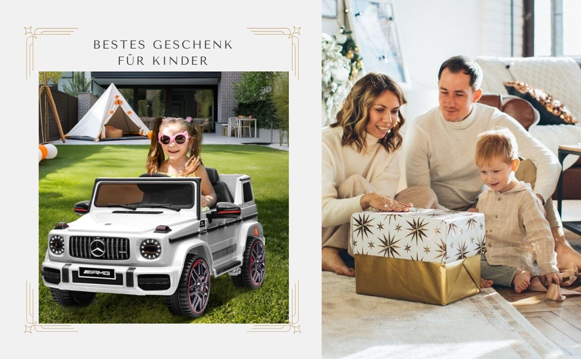 FCH Elektroautos für Kinder Mercedes Benz G63 AMG mit 12V Elektrofahrzeug 2,4G Fernbedienung, 2-türiges Kinder-Elektrofahrzeug mit MP3 Weiß