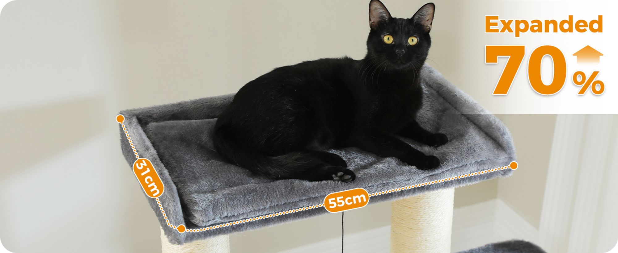 Purpurra Kratzbaum Extra-Dick Stämme XXL Stabil für Grosse Katzen, 114/170 cm