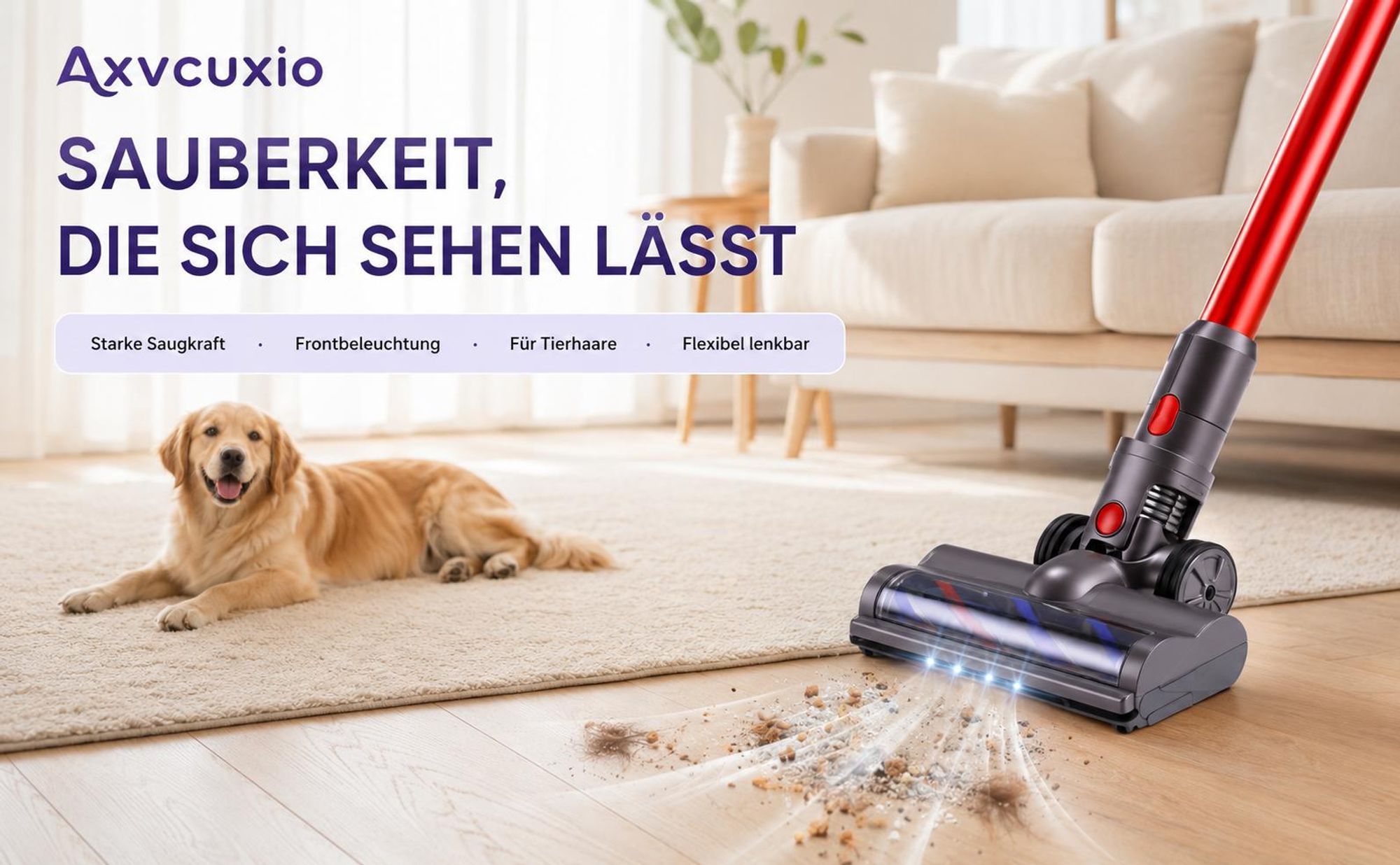 Verwicklungsfreier Ersatz-Staubsaugerkopf mit Schnellverschluss für Dyson V7V8V10V11V15 Motorisierte Bürstenwalze für Teppiche, Läufer und Hartböden