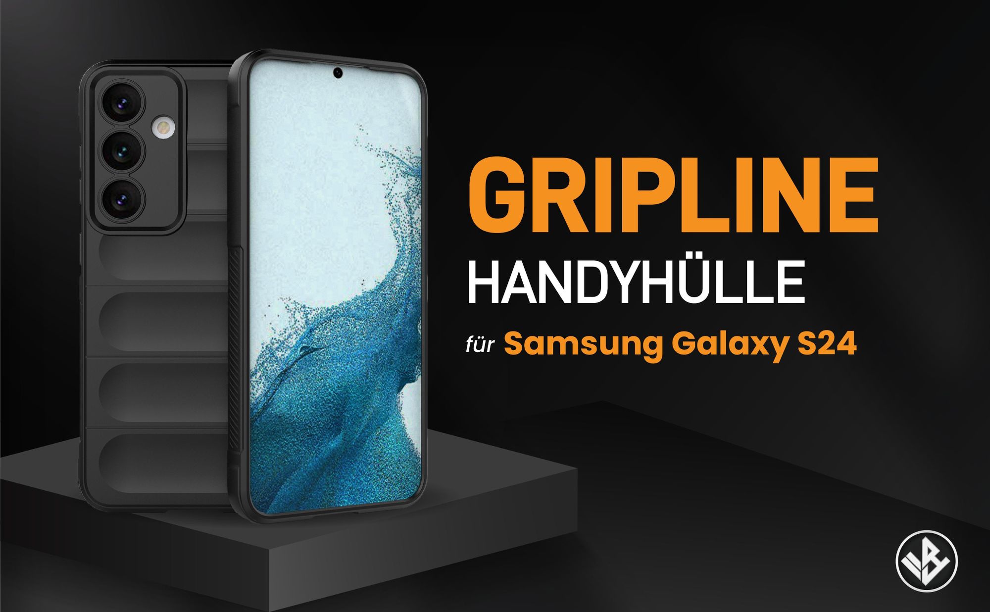 Schwarze ergonomische Grip Schutzhülle für das Samsung Galaxy S24