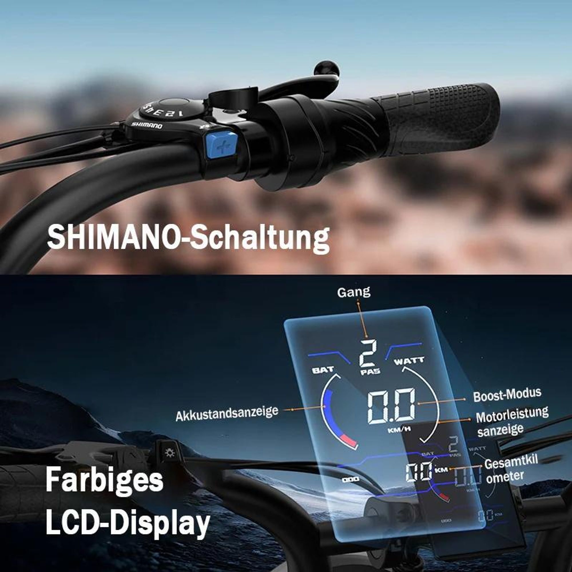 URLIFE T2 Elektrisches Fahrrad - Motor250W Batterie 48V 15.6Ah mit Scheibenbremse Trittunterstützung - Schwarz