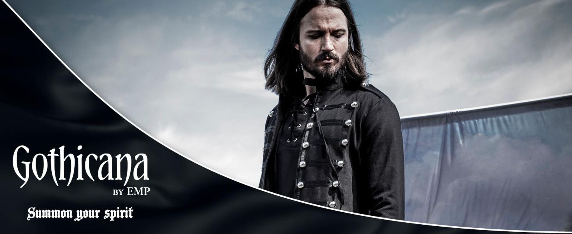 Gothicana by EMP Herren schwarzer Gehrock mit Stehkragen XL