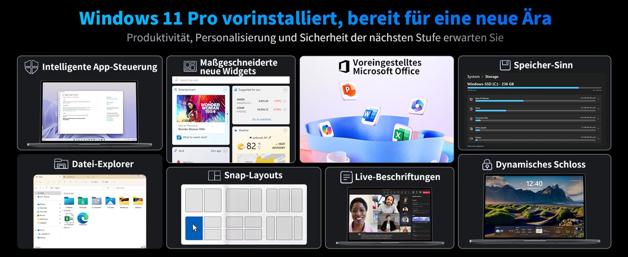 Blackview Notebook 16" FHD Display Acebook12, Intel Core i5-1030NG7 4x3,50 GHz Laptop, 16GB DDR4 512GB SSD/2TB, 180° drehbar, Windows 11, Fingerprint