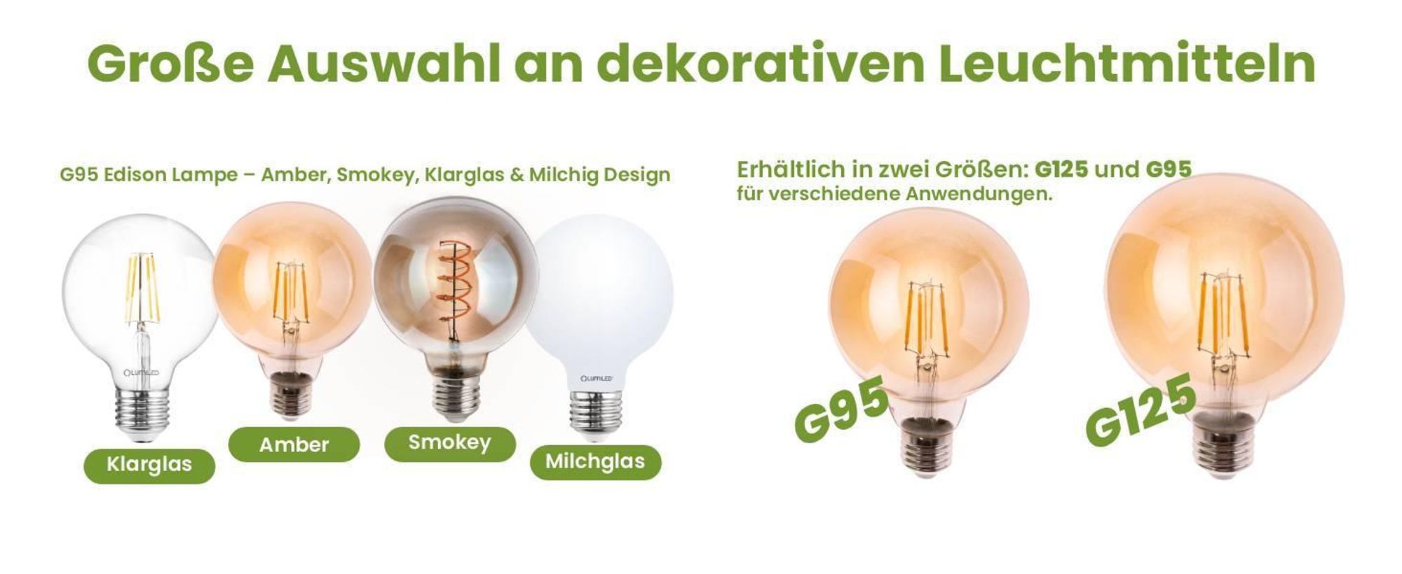 LUMILED 3x E27 LED Lampen G95 Vintage 6W Ersetzt 50W Glühlampe 660lm Leuchtmittel 2000K Warmweiß Glühbirne Retro Filament Amber Glas Kugel Deko