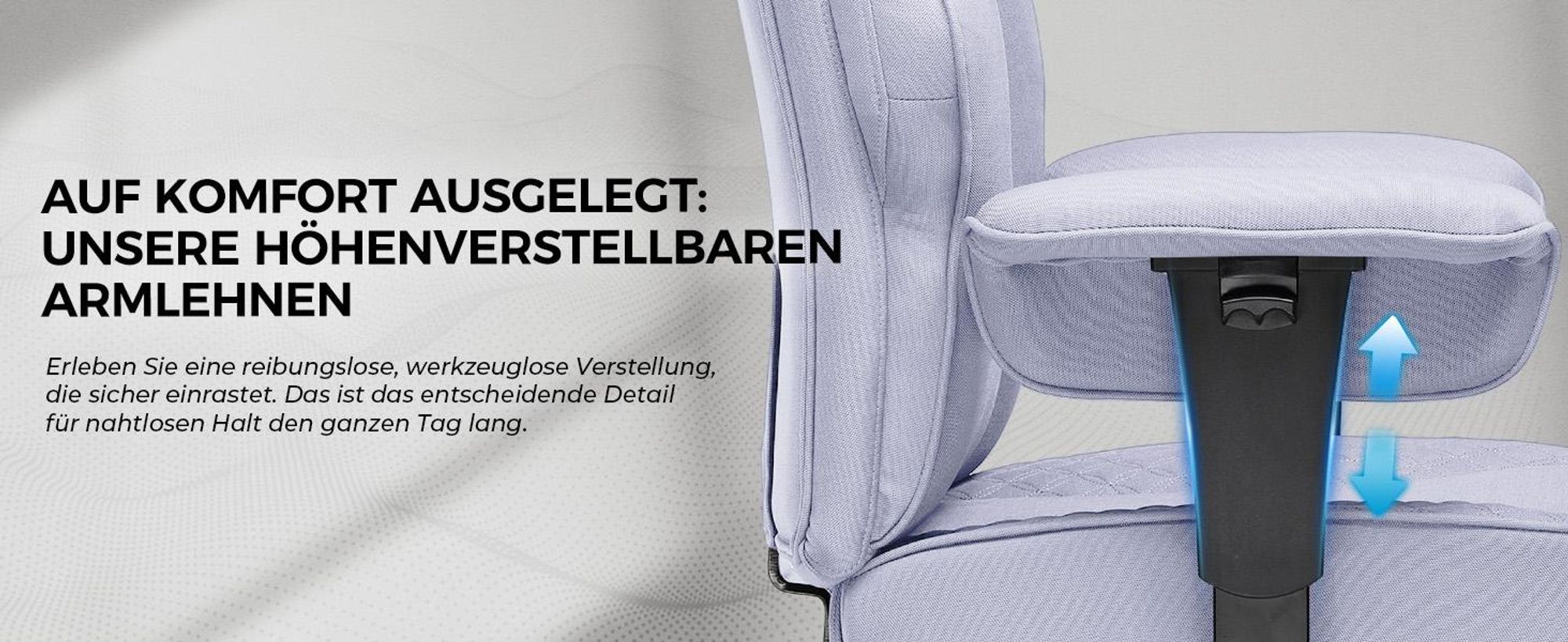 GTPLAYER Gaming Stuhl, breiter Bürostuhl aus Hochwertigem Stoff, Ergonomischer PC-Stuhl, Verstellbarer und Drehbarer Schreibtischstuhl mit Fußstütze,
