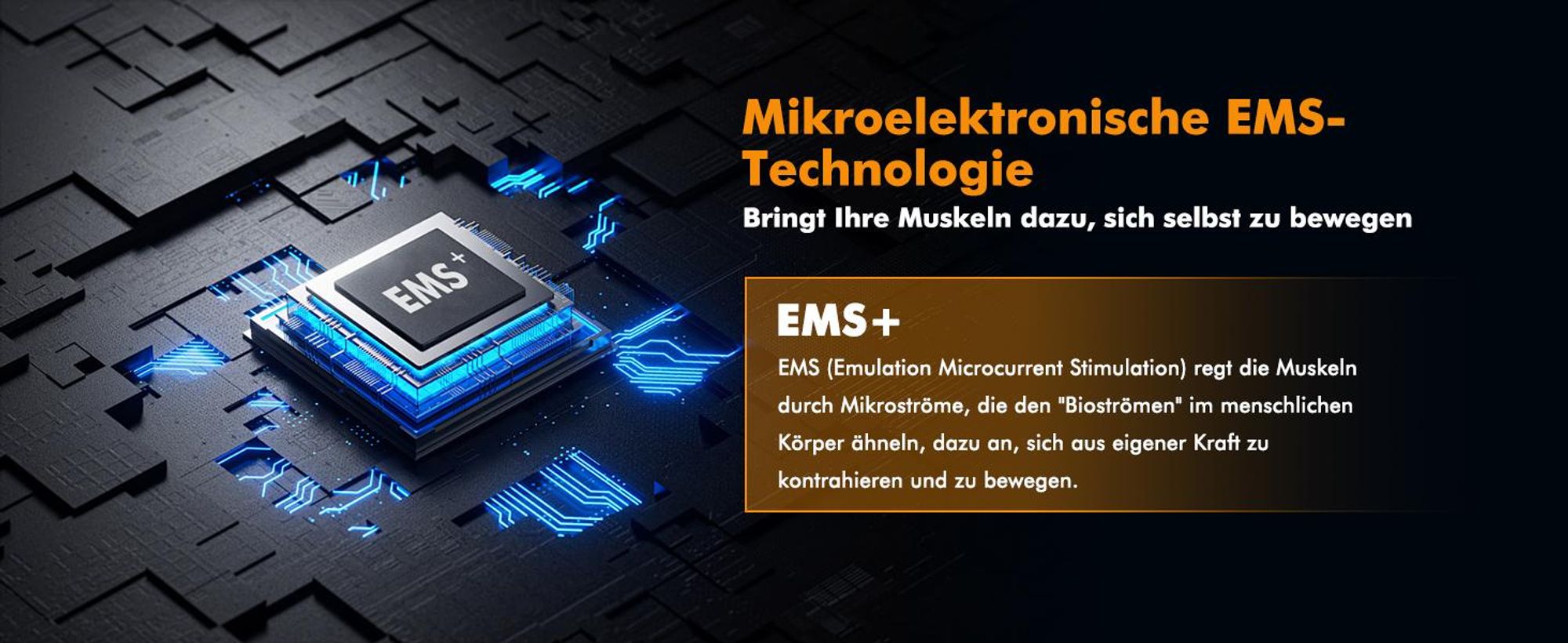 EMS Trainingsgerät – EMS Bauchmuskeltrainer Elektrisch mit 8 Modi & 19 Intensitäten für ABS, Arm, Bein & Po, Gürtel für Herren & Damen