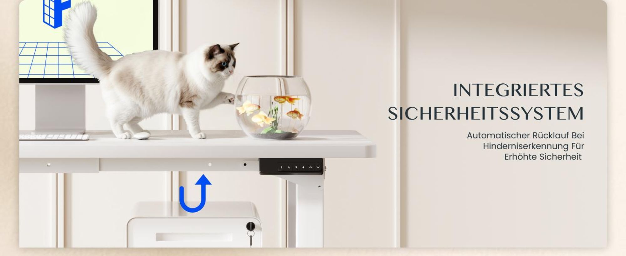 FLEXISPOT Höhenverstellbarer Schreibtisch Gestell elektrisch mit 4 Beinen, Dualmotor, 150KG Tragkraft, 4 Speicherplätzen für Büro und Zuhause, Weiß
