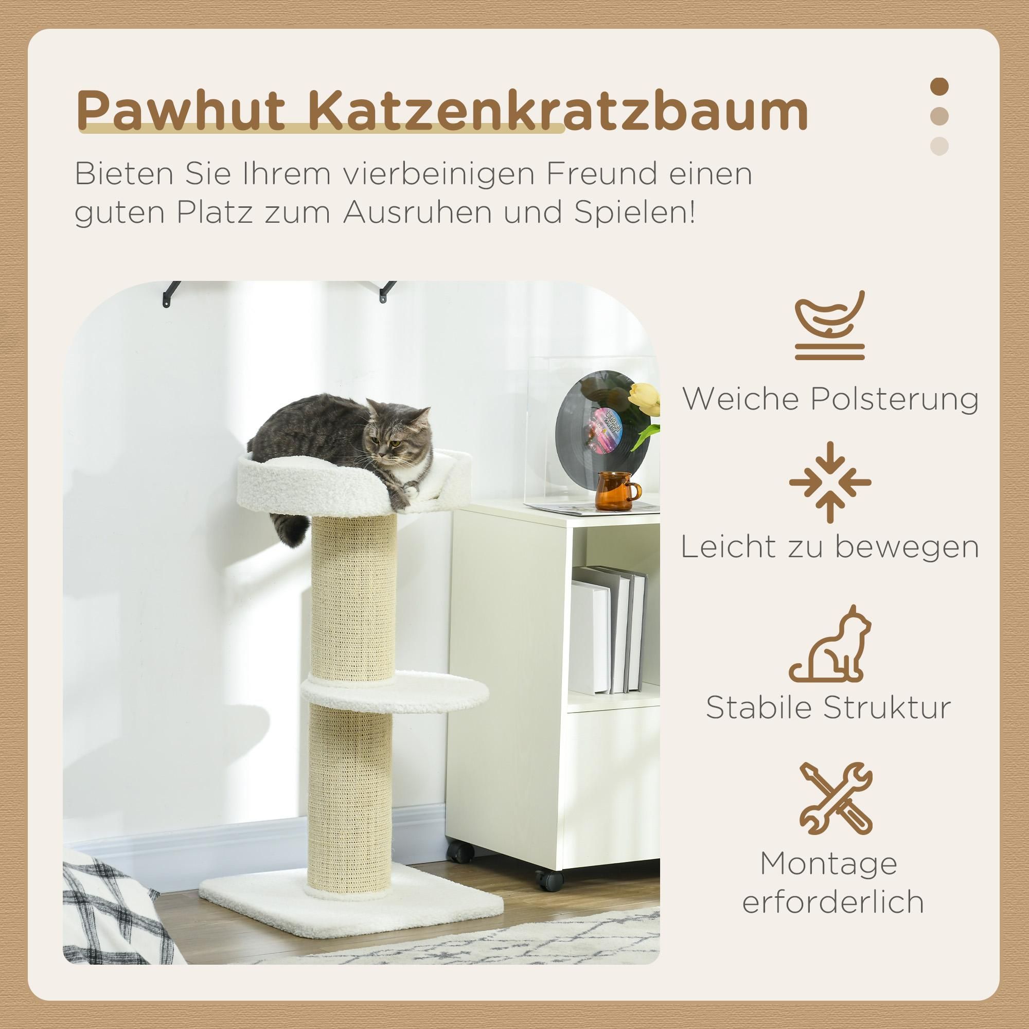 Katzenbaum Katzenbett Cremeweiß