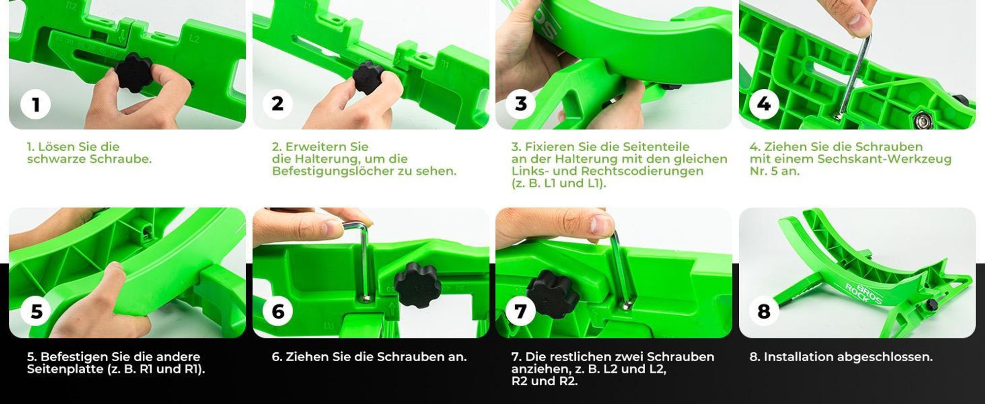 ROCKBROS Fahrrad Ständer Zentrierständer für alle 2,6-8cm breiten Laufräder, Hinterradständer Grün