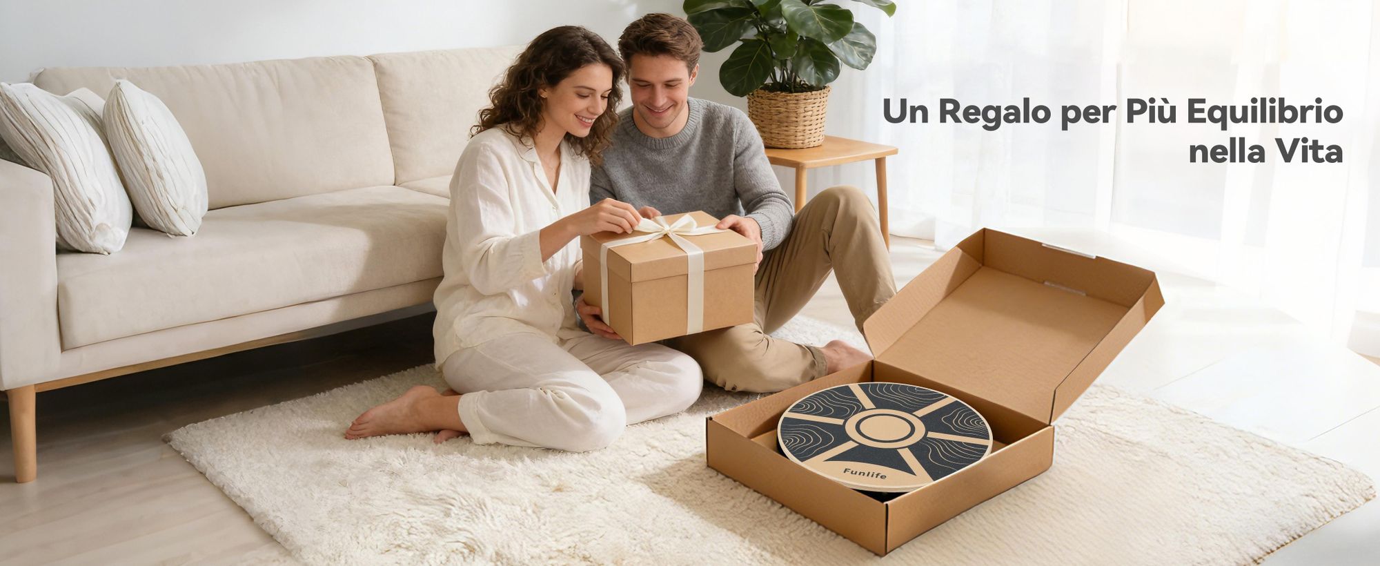 FunLife Balance Board rotonda in legno di betulla TERRA – Attrezzo per l'allenamento dell'equilibrio a 360° e del core, antiscivolo e resistente, Core Disc fino a 100 kg