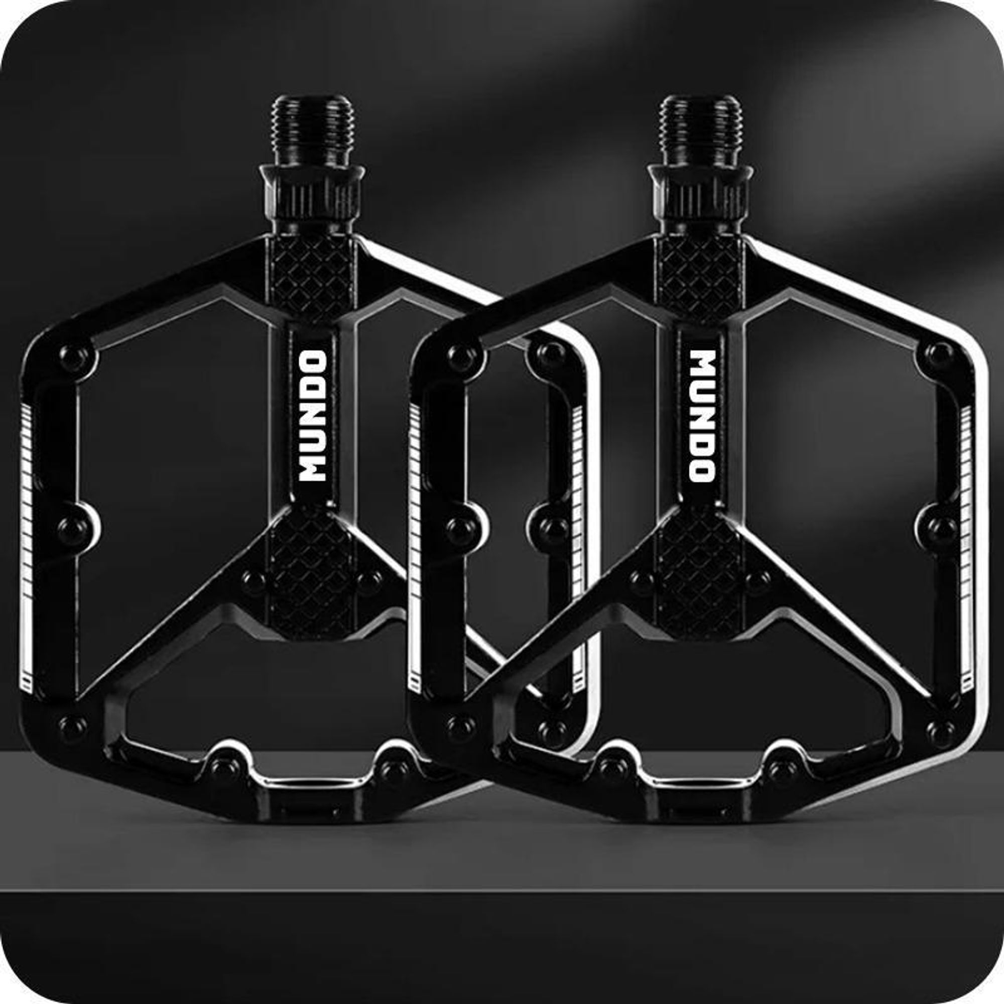 MUNDO® Fahrradpedale 9/16" – Aluminium Pedale mit rutschfesten Pins, leicht und langlebig für MTB, Trekking- und Citybikes