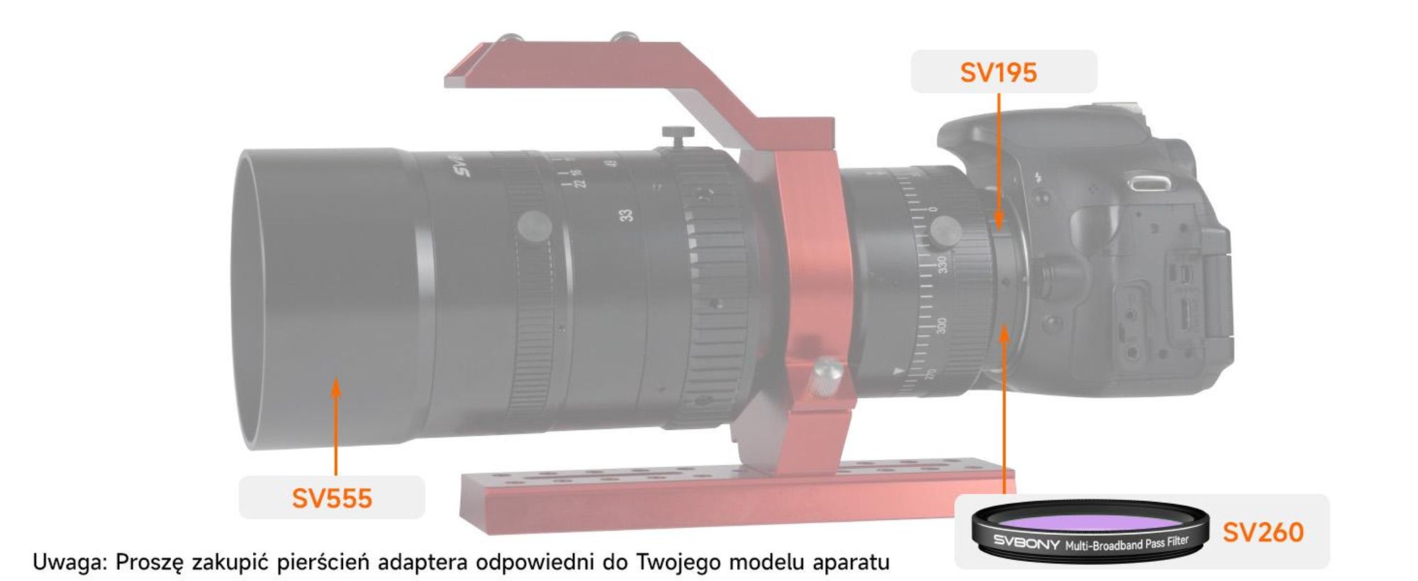 Svbony SV260 Filtr teleskopowy, 2'' wielopasmowy filtr typu Star Field, Głębokość Odcięcia OD4, Akcesoria do Teleskopów do Astrofotografii Głębokiego