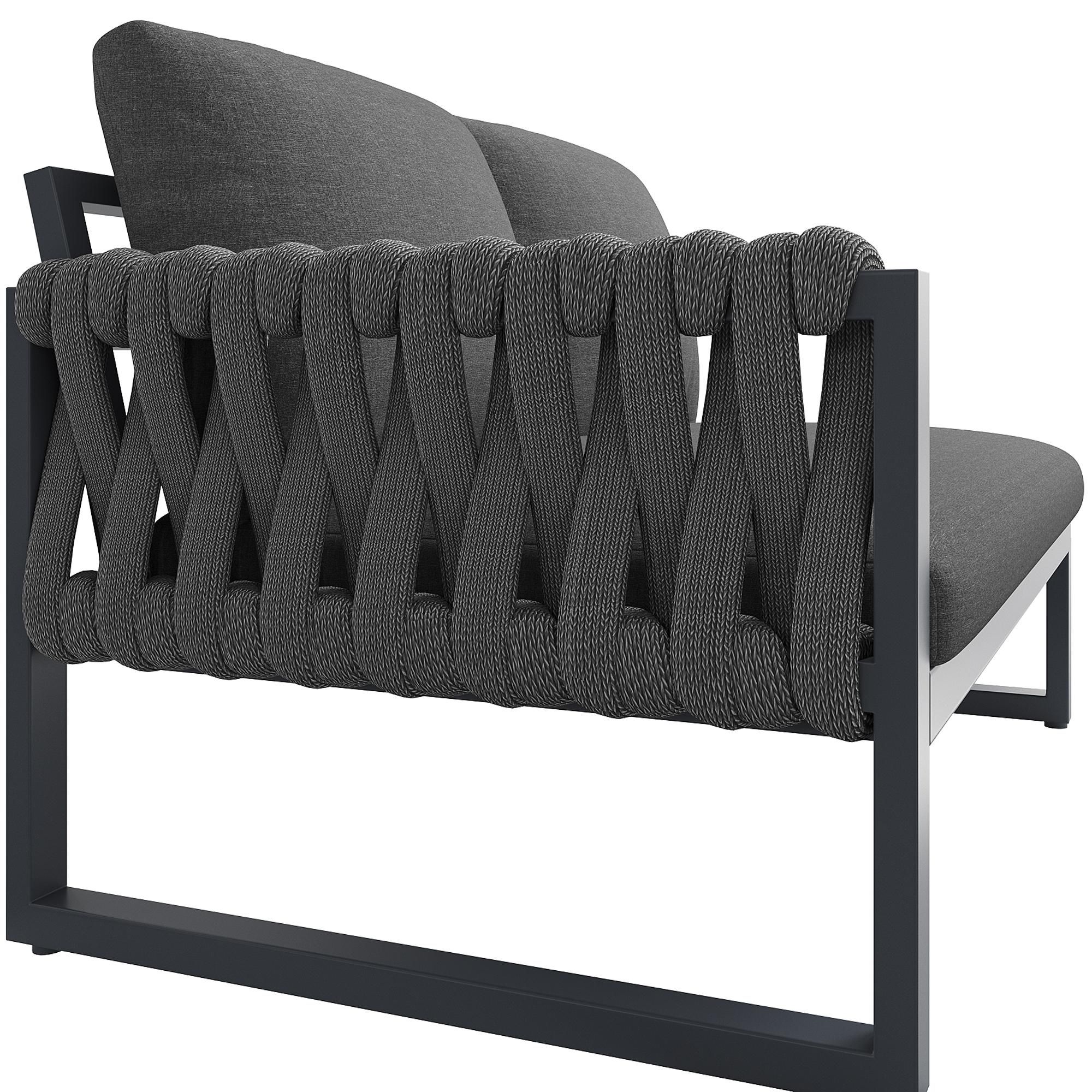 Flieks Gartenlounge-Set 5 teilig, Gartenmöbel-Set mit 2 Couchtischen, Terassenmöbel Balkonmöbel mit Kissen für 5-6 Personen, Sofagarnitur Grau