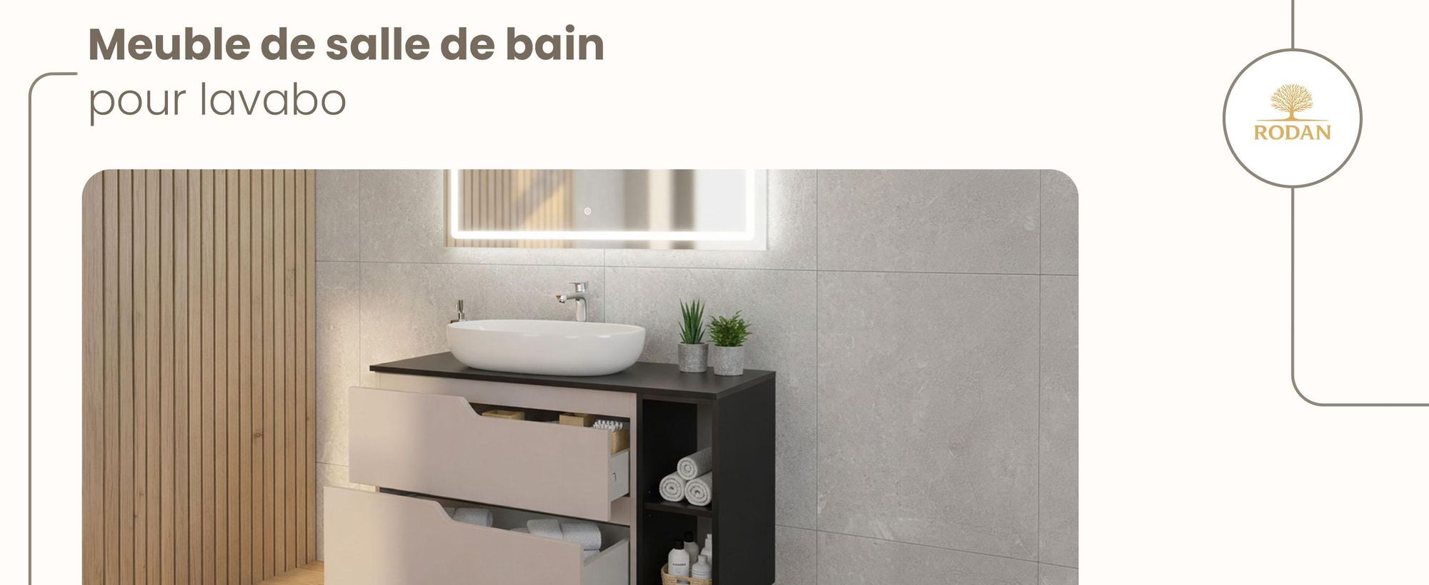 RODAN, meuble de salle de bain, armoire moderne, meuble sous vasque, meuble sous lavabo