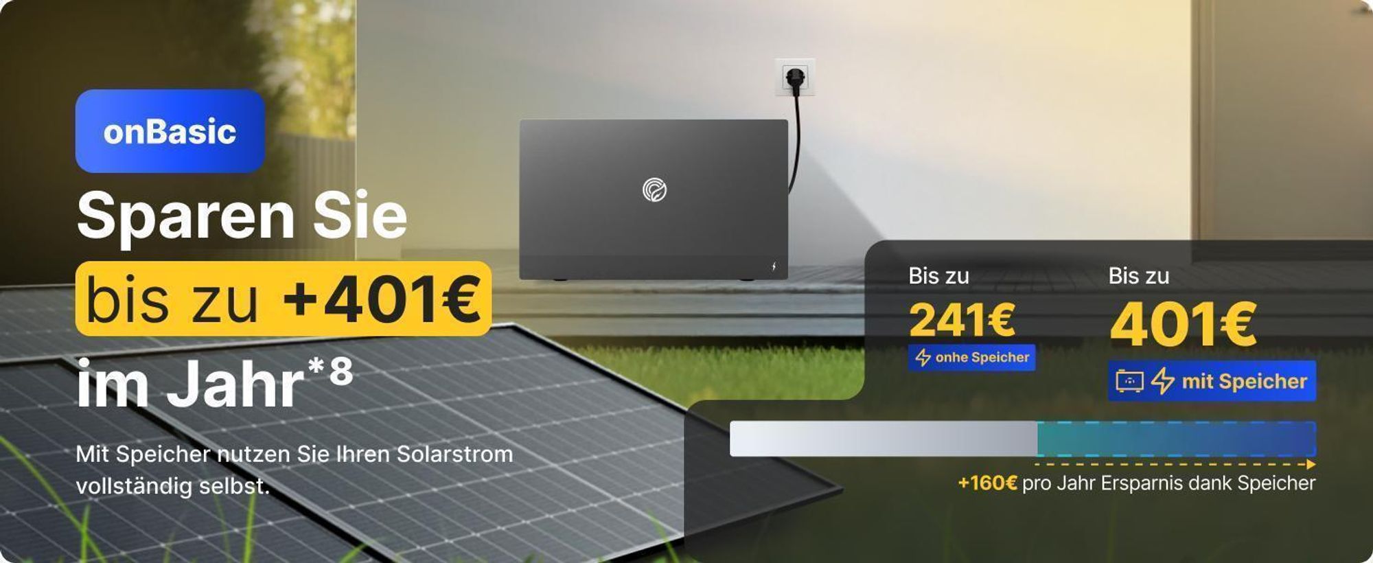 1000W Balkonkraftwerk mit Speicher + Erweiterung Solakon ONE (4,22 kWh) Solaranlage Steckerfertig WIFI Komplettset Photovoltaik Anlage, Kabellänge: 3m