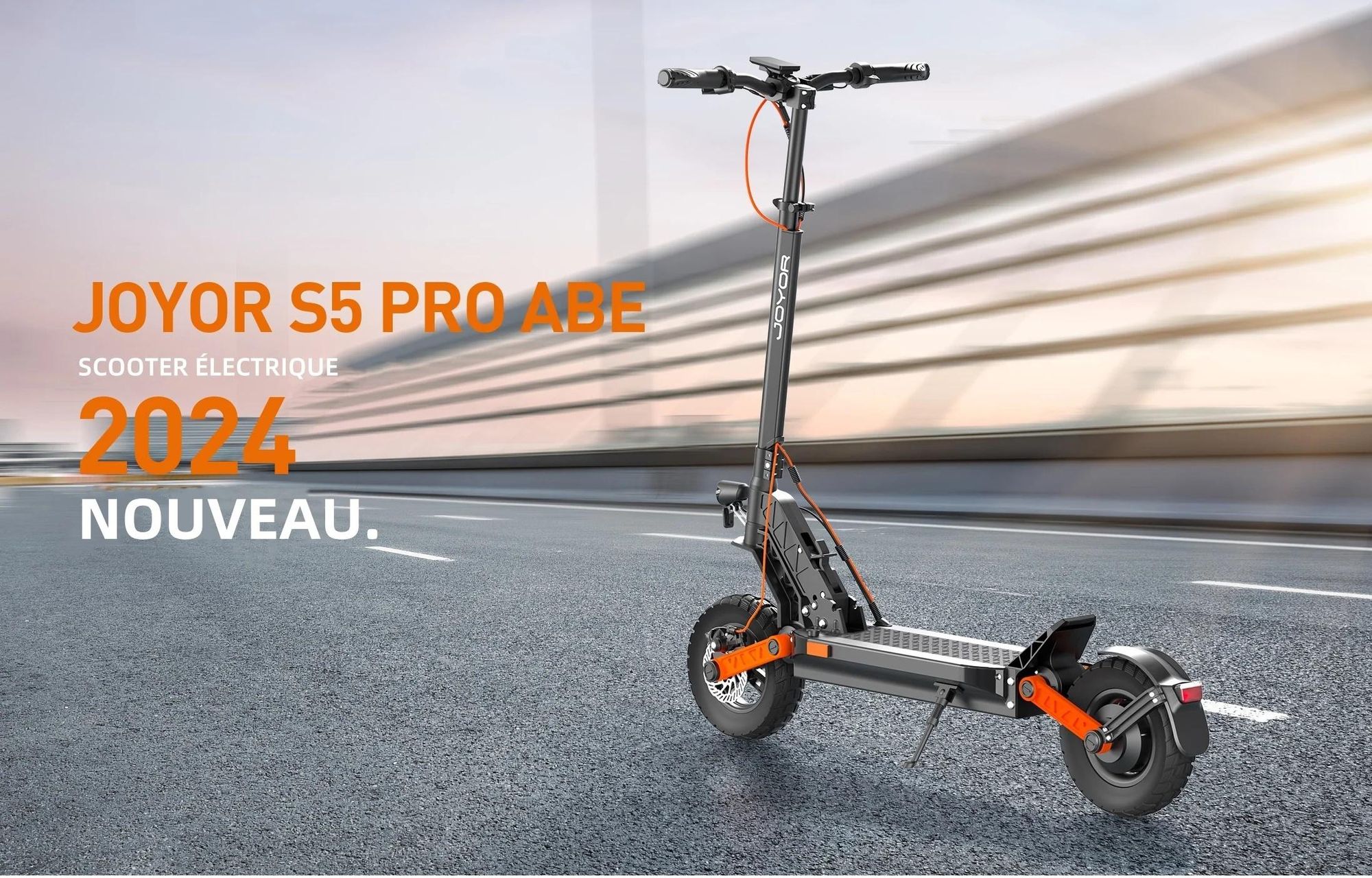JOYOR S5 PRO ABE Certified Pliable Trottinette électrique - Moteur 500W Batterie 48V26AH Pneus de 10 Pouces - Noir