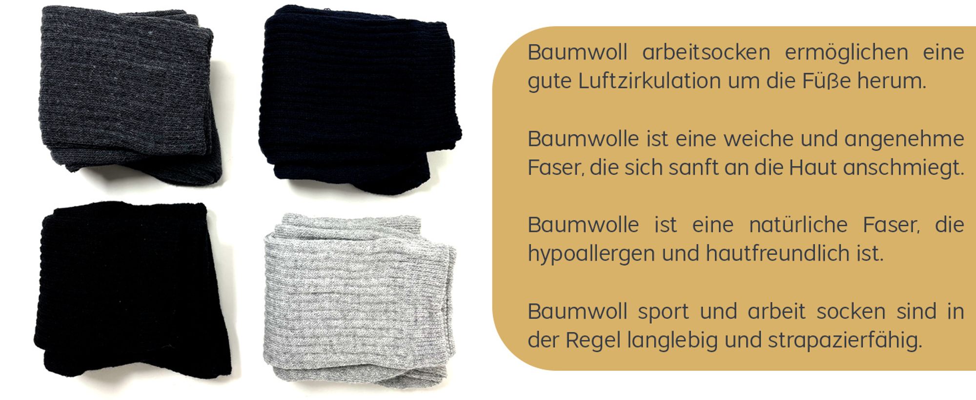 Sportsocken Herren Damen Unisex 39-42 Schwarz Baumwolle Atmungsaktive Anti Schweiß Tennissocken Arbeitsocken Work Socken 10 PAAR